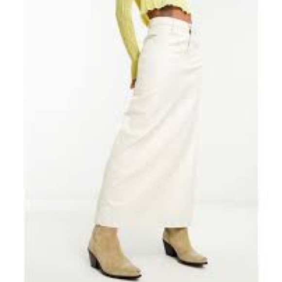 Free People City Slicker Vegan Maxi Skirt Size 12 - Picture 3 of 13